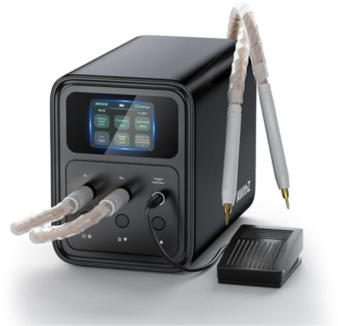 Spot Welder,AWithZ 56KW Battery Welder with Farad Capacitor,Supports Auto& Panel Modes, 999 Welding Level,Supports Welding Copper/Pure Nickel/Nickel-Coated Sheets,for Battery Pack Building
