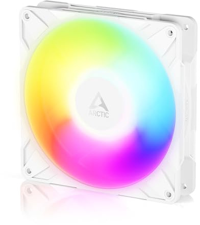 ARCTIC P14 Pro Reverse A-RGB - 140 mm Ventilador Prémium con flujo de aire inverso, Ventilador PWM con divisor de cable en Y, 400-2650 rpm, 0 rpm <5% PWM, 5V Digital RGB, FDB, 4-Pin - Blanco