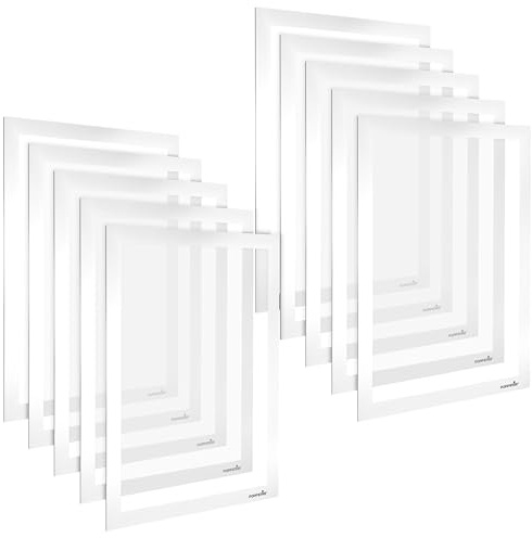 POPPSTAR Magnetrahmen A4 selbstklebend mit Magnetverschluss, weiß, 10 Stück