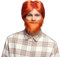 Boland 85736 - Erwachsenen-Perücke Dude, Orange, Kurzes Kunsthaar mit Bart, Frisur, Accessoire, Kopfbedeckung, Kostüm, Karneval, Mottoparty