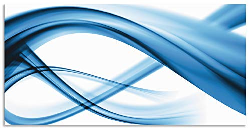 ARTland Wanddeko Wandbild Alu Verbundplatte für Innen & Outdoor Bild 100x50 cm Abstrakte Komposition (blau) S8WI