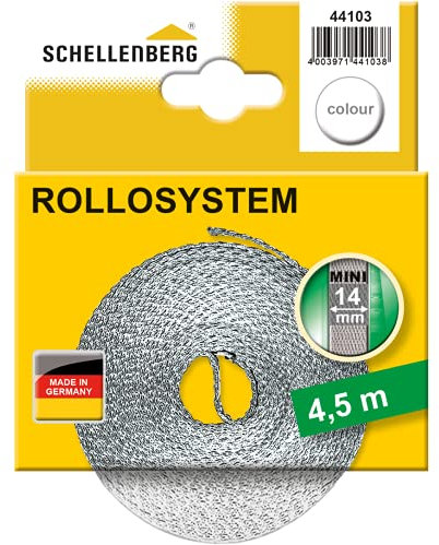Schellenberg 44103 Sangle pour volet roulant, 14mm/4,5m, Blanc