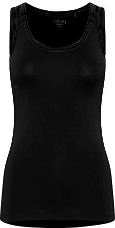 ICHI IHZOLA to Damen Top Kurzarm Shirt Basic rundhalstop mit aufgesetzten Kanten Slim Fit