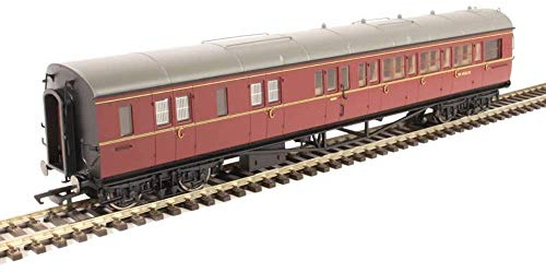 Hornby r4765 BR Collett Coach Corridor Brake Third Class LH w4936 W Train Model Set, Maroon