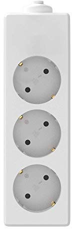 Garza - Reiher 430055 Power-Base lose ohne Kabel 3-Fach Schuko, Farbe, weiß, Medium