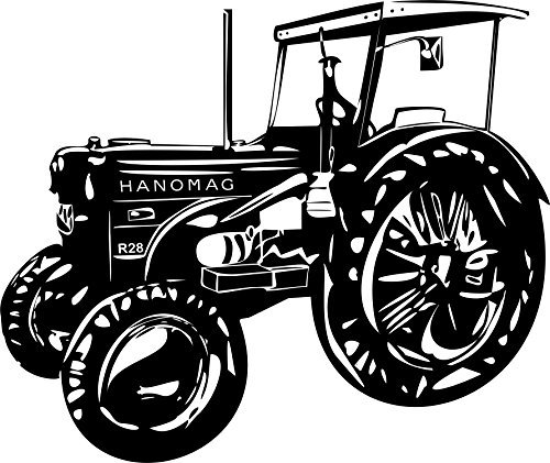 blattwerk-design Wandtattoo: Traktor 11, Landmaschine, Oldtimer, Kult//Farben- und Größenwahl (Hellgrau - 540 mm x 450 mm)