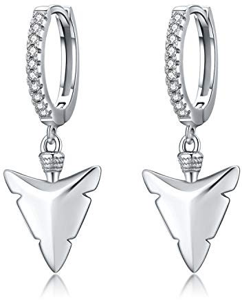Herren Creolen Ohrringe 925 Sterling Silber Pfeilspitze Tribal Pfeil Ohrringe für Damen