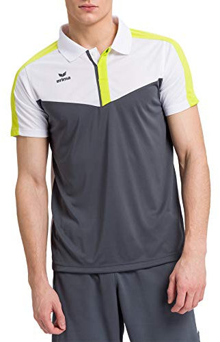 Erima Herren Squad Sport Poloshirt (1112021), weiß/Slate Grey/Bio Lime, S