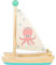 small Foot Wasserspielzeug Katamaran Oktopus aus Holz, Badespielzeug fürs Wasser, für Kinder ab 24 Monaten, Badewannenspielzeug 11656, Blau