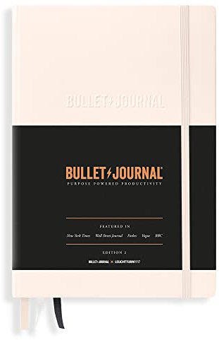 LEUCHTTURM1917 363573 Bullet Journal - Edition 2, Notizbuch Medium (A5), Hardcover, 206 nummerierte Seiten, 120 g/m² Papier, dotted, Blush