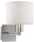 FORLIGHT LYON Aplique de Pared para Dormitorio de Níquel Satinado y Pantalla Textil Blanca. Lámpara para Cabecero de Cama. Para Bombilla E27