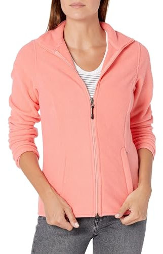 Amazon Essentials Veste à Fermeture Éclair intégrale, en Polaire Douce, Coupe Classique (Grandes Tailles Disponibles) Femme, Rose Corail, M