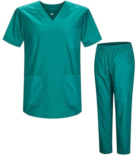 MISEMIYA - Uniformi Unisex Set Camice – Uniforme Medica con Maglia e Pantaloni Uniformi Mediche Camice Uniformi sanitarie - Ref.8178 - XX-Large, Verde 21
