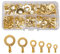 VooGenzek 150 Pezzi Ottone Terminali a Crimpare ad Anello Isolanti Kit, Capicorda ad Anello in Ottone Kit Assortimento di Connettori a Crimpare Terminali ad Anello, M3 M4 M5 M6 M8 M10