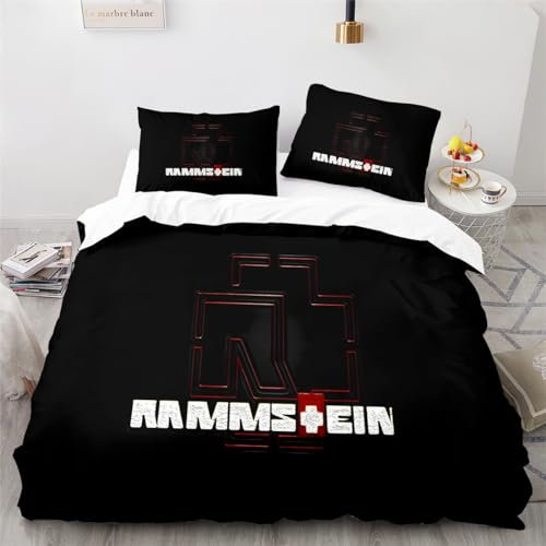 Enfunt-Home Musikgruppe Band Bettwäsche Set 3D Muster Weiche Microfaser Bettwäsche Mit Reißverschluss Und 80x80cm Kissenbezüge (07,200x200cm/80x80cm*2)