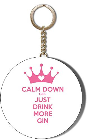 Gift Insanity CALM DOWN GIRL AND DRINK MORE GIN 55mm KEYRING BOTTLE OPENER