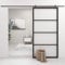 Tidyard Puerta Corredera de Aluminio y Vidrio Puerta Corrediza Moderna para Sala de Estar Salón Habitación ESG 102,5x205 cm Negro