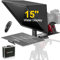 Desview TP150 Teleprompter, 15 Zoll Teleprompters aus Aluminiumlegierung mit Fernbedienung und App Kompatibel mit Smartphone iPad iOS/Android-Tablet DSLR-Kamera für Videoaufnahme und Live-Streaming