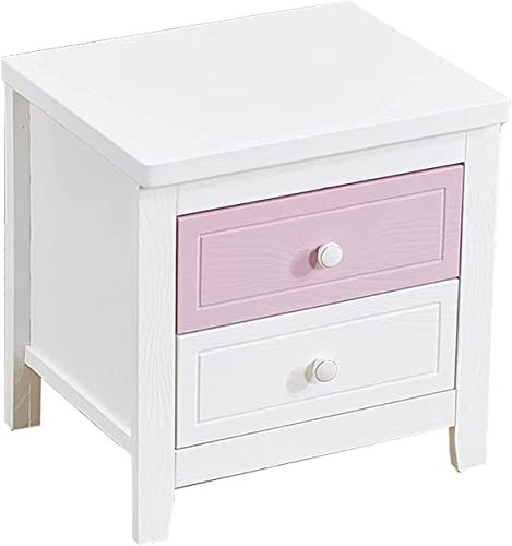 FLBT Comodino in Legno Massello per Bambini Comodino Bianco, Semplice E Moderno Comodino per Camera da Letto, Bianco Blu Ragazzo Ragazza Comodino Armadietto 2 Cassetto, Camera da Needed