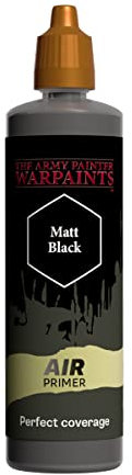 The Army Painter Airbrush Matt Black, 100 ml Tropfflasche, Acrylfarbe, Airbrush-Grundierung für Airbrush und Malerei, Wargaming-Miniaturen, perfekt für Tisch-Brettspiele…