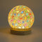 Qcwwy Mosaik-Tischlampe, Kugelförmiges Nachtlicht, Bunte Glasfragmente, Mosaik-Stil, Handgefertigte Mosaik-Glas-Nachttischlampe, USB-Schreibtischlampe für Heimdekoration