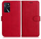 DENDICO Coque pour Oppo A16 4G / Oppo A16s / Oppo A54s, PU en Cuir Coque Portefeuille Étui Housse, Design Classique TPU Coque pour Oppo A16 4G / Oppo A16s / Oppo A54s, Rouge