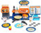 Sobebear Kids Pizza shop coffee maker store cash register Playset, Grocery Store Pretend Play Kit Register Game with Checkout Scanner, Fruit Card Reader, Food Play Money Shopping Play Set for Kids