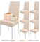 FIGOOO Stuhlhussen 6er Set Stretch Stuhlhussen für Esszimmerstühle Elastisch Moderne Universal Stuhlbezug für Restaurant Hotel Bankett Party Deko(Beige,6er Set)