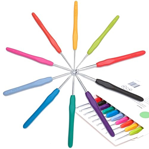 lelulim™ Crochet Hook Set, 10 Sizes, B-2.25mm to J-6mm