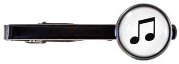 Death Devil Pince à cravate en forme de note de musique pour musicien, Bronze, Pas de gemme