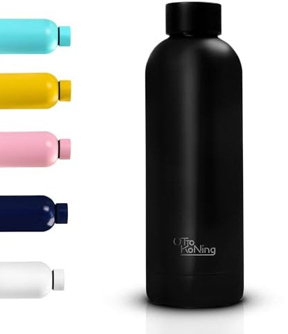 Edelstahl Trinkflasche 500ml - Otto Koning - Doppelwandige Vakuumisolierte Thermoskanne. Hält kalte Getränke 24 Stunden und heiße Getränke 12 Stunden. Auslaufsichere Thermosflasche BPA-frei