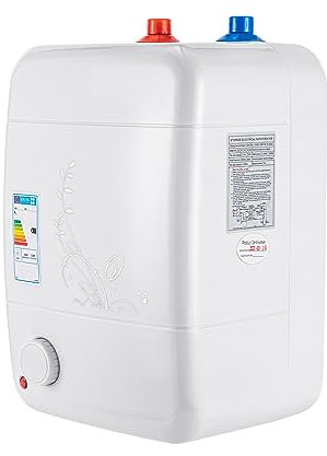 Chauffe-eau Electrique 220V Mini Chauffe eau Sous Evier, Économie D'énergie, 3 Secondes de Chaleur Rapide Réservoir, Température de l'eau de 30 à 75 °C 1500W 8L, Pour Cuisine, Salle de Bain (Square)