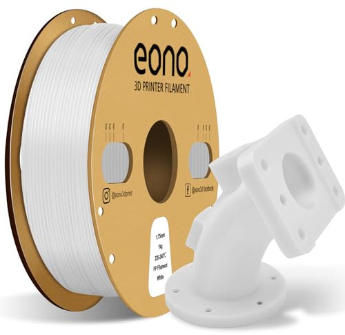 Eono PP Filament 1,75 mm (+/- 0,03 mm) Halbflexibles Robustes Filament PP 3D Drucker 1 kg (2,2 Pfund) für 3D Druck,5pcs Build Sheet enthalten, PP Weiß