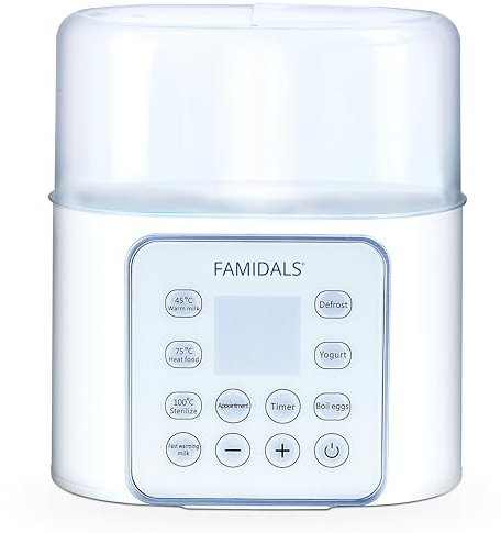 Scaldabiberon Sterilizzatore Neonato 9 in 1 scaldalatte, sterilizzatore, scongelatore, omogeneizzatore, fermentatore, cuociuova, timer, programmazione dell'accensione
