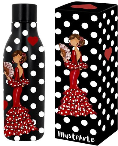 Botella térmica de acero inoxidable 500 ml – diseño flamenca, acero inoxidable, sin BPA – Pepa