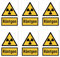 Autocollant Havati : 75x50 mm, 6 pièces Panneau d'avertissement aux rayons X avec texte (allemand) (jaune/noir) vertical W003 DIN EN ISO 7010 / ASR A1.3