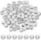 CREATCABIN 100Stück Kleine Würfel-Abstandsperlen,Silberne Perlen,Quadratisch,Winzige,Lose,Glatte Perlen,925 Sterling-Silber Plattierte Messingperlen,Stapelbare Metallperlen,Für Herstellung,DIY-Schmuck