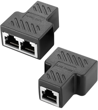 Nodcows 2Pcs Splitter Ethernet 1 a 2 Porte, Rj45 Sdoppiatore Ethernet 1 Femmina a 2 Femmina, Switch Ethernet LAN, Adattatore Cavo RJ45 per Ethernet Cat5, Cat5e, CAT6, Cat7