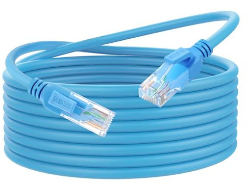 Dutevolns Ultra Flexible Cat 6 Ethernet Cable 5M, Soft 10Gbps Cat 6a Rj45 Network Cable, Gigabit LAN Cord for Mac, PC, Router, Laptop (Blue)