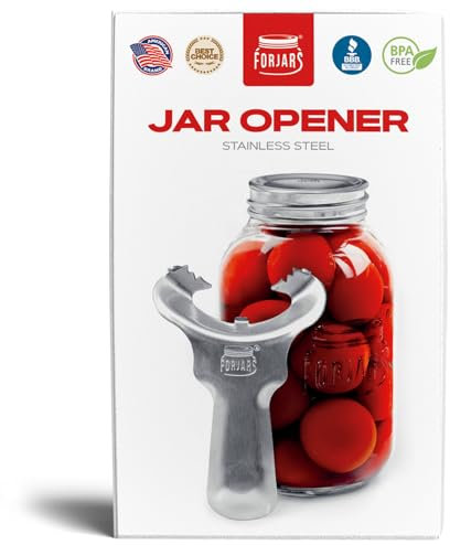 Forjars Manual Jar Opener - Rated Tool for Canning - Open Mason Jars Twist-Off, Screw-Top, Canning Lids - Can Gripper Aids - Original-Handed Mason Kitchen Lid Aid Plastic Bottle Openers