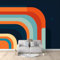 3D Photo Murale Rayures Géométriques Minimalistes Papier Peint Personnalisé, pour Salon et Chambre Orange Murales, Fresque Home Decor 400 x 280 cm (W x H) Peinture Murale