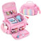 LoDrid Travel Case Compatible with Tonie Box, Carrying Case for Audio Player Set with Shoulder Strap and Handle, Storage Bag with Multiple Pockets for Charge, Headphone and Accessories, Pink, Bag only