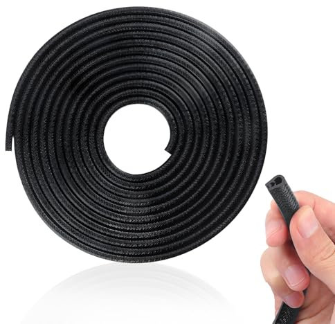 Car Door Edge Protector Black, Car Door Edge Guards No Glue U-Shape Rubber Seal Trim Strips for Most Cars, Trucks, SUVs (5 meters)