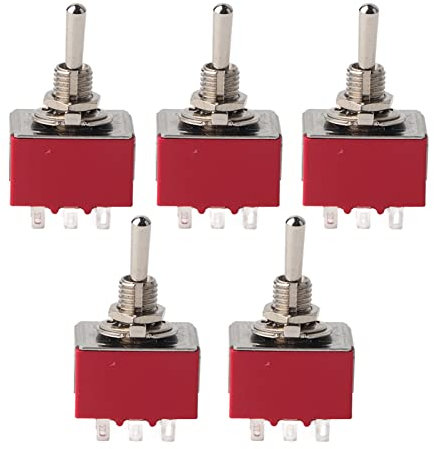 ANKROYU 5 Stück MTS 302 2-Positionen-Kippschalter, 9-poliger Mikro-Kippschalter, 6 mm 3PDT-Wippschalter, ON ON 3-Wege-Schalter für Automobil-Haushaltsgeräte