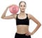 Slim Panda Gymnastikball Klein, 23 cm Pilates Ball mit Aufblasbarem Strohhalm, Soft Yoga Ball für Senioren Therapie, Hause, Fitness, Balance TrainingRosa