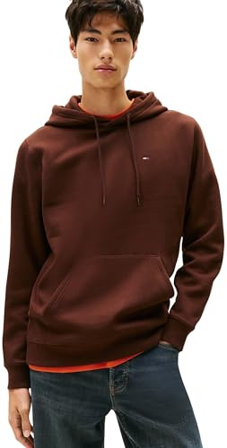 Tommy Jeans Herren Hoodie Regular Fit Flag Fleece mit Kapuze, Braun (Rich Brown), XXL