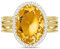 Linawe Citrin Gelb Ringe Frauen, Gold Ringe Jewelry Moissanite Modeschmuck Damenring mit Stein, Goldring Goldene Ring Verstellbar Fingerring, Statement Diamant Ring Vergoldet