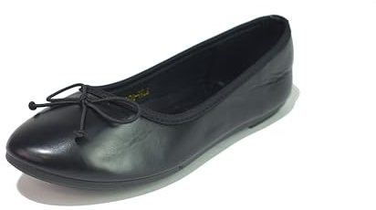 Ladies Ballet Flats Shoes Work Office Comfortable Bow School College Slip-on Pumps UK Size 3-8 Gold