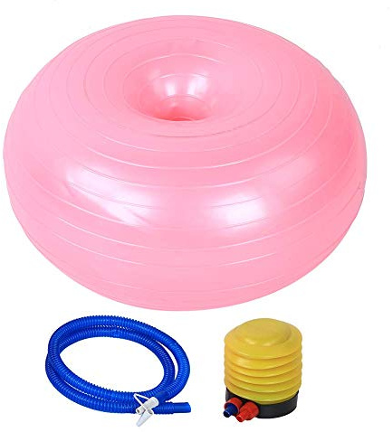 lvifloae PINK PVC Doughnut Yoga Ball Improves CORE Strength Balance for Yoga Classroom Exercise