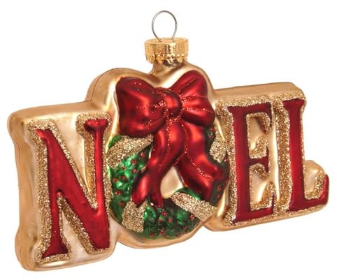 Krebs Glas Lauscha - Weihnachtsdekoration/Christbaumschmuck aus Glas - Noel Aufhänger - Farbe: Rot/Weiß - Größe: ca. 11,5 cm